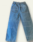 Pre-Loved Mini Boden Kids' Appliqué Jeans In Mid Vintage Denim Flamingo
